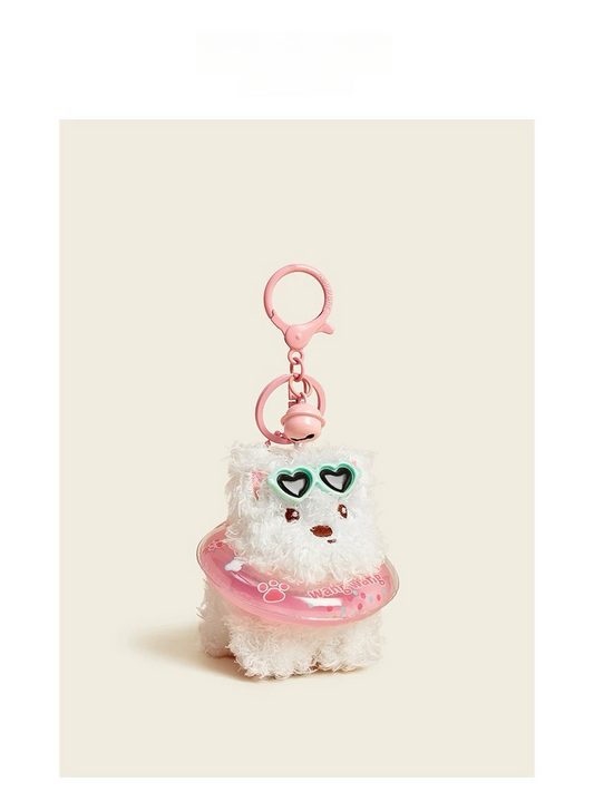 Sweet and Cool Dog Plush Toy Keychain