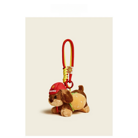 Hamburger Dachshund Plush Toy Keychain