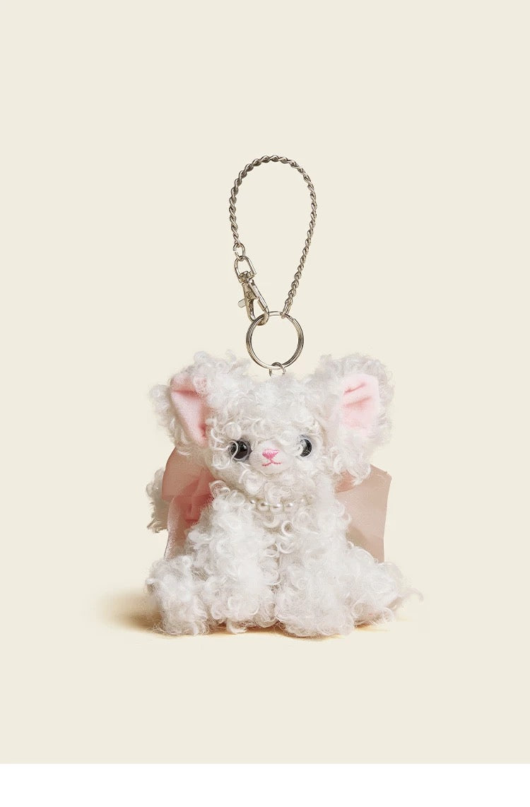 Elegant Cat Plush Toy Keychain